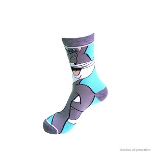 Chaussettes mi-mollet tendance style européen et américain pour hommes et femmes, personnalisées avec motifs de dessins animés Lapin et Canard <span class=keywords><strong>Duffy</strong></span>, approvisionnement transfrontalier - Product Image 5