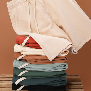Shorts de <span class=keywords><strong>sport</strong></span> amples en coton épais pour hommes avec cordon de serrage à la taille, grande taille, couleur unie, tissu 380g, vêtements de <span class=keywords><strong>sport</strong></span> d'été – Vente en gros - Product Image 4