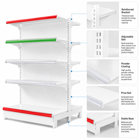 Étagère de supermarché double face légère pour présentation en magasin, rayonnage métallique pour épicerie et commerce de détail