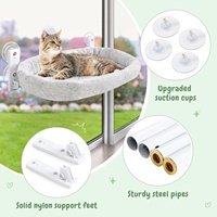 Perchoir de fenêtre pour chat, hamac sans fil, siège de lit ensoleillé, étagère de seuil de fenêtre pour chats d'intérieur, petite chaise longue pliable avec 4 Su
