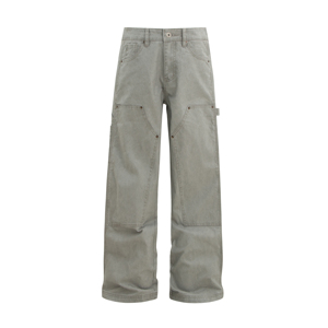 מכנסי מטען ישרים B01 איכותיים הניתנים להתאמה אישית בסיטונאות, 100% כותנה, שטיפה בסגנון וינטג', מכנסיים גברים יומיומיים בגזרה ישרה - Product Image 5