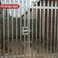 Valla de seguridad de empalizada galvanizada de triple punta pálida antirrobo