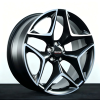 Velg Mobil Alloy Warna Hitam Matte Custom dengan Bagian Depan Berbahan Machined, Ukuran 15-30 Inch, untuk Tesla Model 3, BMW, Mazda, Corvette