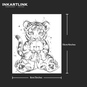 Tatuaje Temporal de Oso Tigre Bebé, Adhesivo de Tatuaje Herbal, Resistente al Agua, Larga Duración (15 Días), Arte Corporal Semipermanente para Brazo y Pierna - Product Image 4