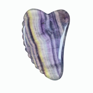 Outil de grattage denté en pierre d'améthyste, planche de massage facial, utilisée pour la détoxification lymphatique - Product Image 1