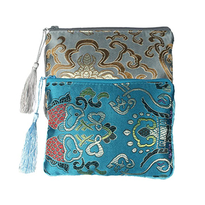 Wholesale Custom Chinese Silk Brocade Velvet Organza Drawstring Small Jewelry Packaging <b>Pouches</b> Bags with logo for Personalized - Product Image 1