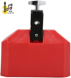 Toy musical instruments ABS plastic cow bell noise maker for drum set kit percussion sets with Red color and wooden mallet