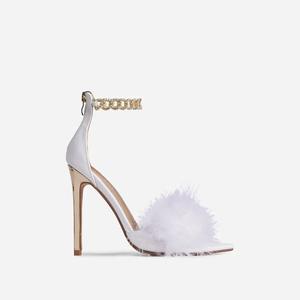 <span class=keywords><strong>Tacchi</strong></span> Alti 2024 Scarpe da Sposa Estive con <span class=keywords><strong>Piume</strong></span> Punta Aperta Slingback Tacco 3-5cm Colore Personalizzabile Scarpe da Donna di Lusso Firmate - Product Image 1