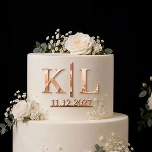 Custom Acrylic <b>Cake</b> <b>Topper</b>, Personalized Initials <b>Cake</b> Charm for Wedding, Elegant <b>Engagement</b> or Anniversary <b>Cake</b> Decoration - Product Image 4