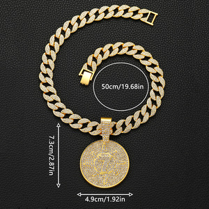 Collana da Uomo con Ciondolo Scarface Placcato Oro, Stile Hip Hop, Logo 3D Personalizzato, Catena Cubana Grande 20mm in Lega - Product Image 6