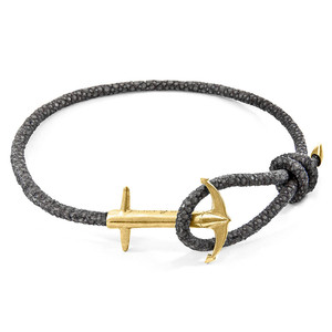 Pulsera Shadow Grey Admiral Anchor de oro amarillo de 9 quilates y cuero de mantarraya - Product Image 5