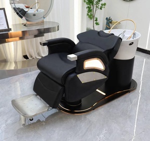 Sillón de Lavado de Cabello Eléctrico Reclinable Moderno, Cama de Lavado para Salón, Silla de Spa para Cabello Impermeable con Lavabo de Cerámica - Product Image 1