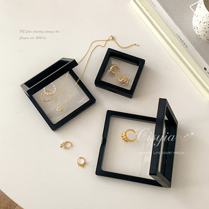 Jewelry Storage <b>Box</b> With PE Film Cover Compact Portable For Rings Earrings Necklaces Bracelets Dust Protection Organizers - Product Image 1
