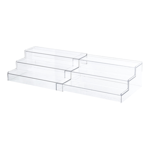 Organisateur d'épices en plastique transparent à 3 niveaux, étagère à épices escalonnée <span class=keywords><strong>pour</strong></span> comptoir de <span class=keywords><strong>cuisine</strong></span>, tiroir de placard, rangement des pots à épices, des <span class=keywords><strong>bouteilles</strong></span> d'assaisonnement - Product Image 1