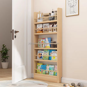 Stretta dietro la porta in legno massiccio bambino appeso a parete libreria per bambini - Product Image 3
