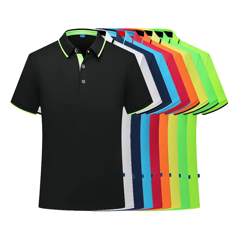 Camiseta de algodón y poliéster con logotipo OEM bordado, Polo de alta calidad, Playeras, 9 colores