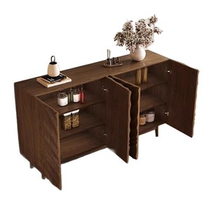 Orta Yüzyıl Modern Ahşap Saklama Dolabı Çok Amaçlı Oymalı Dekoratif Oturma Odası Yatak Odası Mobilyası 6 Raflı Özelleştirilebilir - Product Image 5