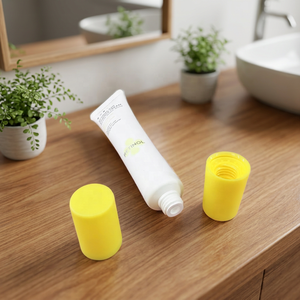 Tube souple en plastique blanc de haute qualité à prix d'usine, impression offset, extrémité ronde scellée pour crème d'essence avec bouchon à vis long - Product Image 4