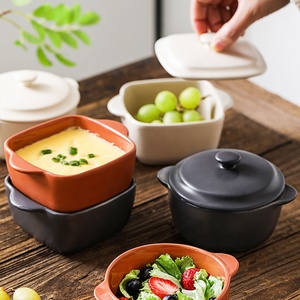 <span class=keywords><strong>ชาม</strong></span>เซรามิกทรงกลมสำหรับอุ่นอาหาร,<span class=keywords><strong>ชาม</strong></span>เซรามิกสองหูพร้อมฝาปิดสำหรับใส่ไมโครเวฟ - Product Image 1