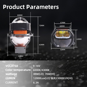 New Square Lens SU7 Double Direct Dual Lens 3-Inch <b>Projector</b> Lens 76W Car <b>Lamp</b> - Product Image 5