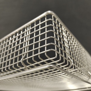 Panier de désinfection personnalisé rond/rectangulaire en acier inoxydable 304, panier en treillis métallique pour le nettoyage des pièces - Product Image 5
