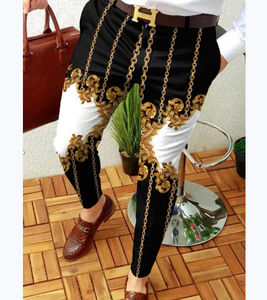 slim fit dress slacks Dolce & Gabbana Black Gold Jacquard Dress Trouser Pants - IT44 main image 0