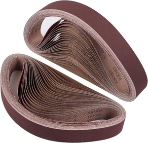 Bandas <span class=keywords><strong>de</strong></span> Lijado <span class=keywords><strong>de</strong></span> 2x42 Pulgadas, Juego Completo <span class=keywords><strong>de</strong></span> 24 Piezas, 3 <span class=keywords><strong>de</strong></span> Cada Grano 40, 60, 80, 120, 150, 240, 320, 400, <span class=keywords><strong>de</strong></span> Óxido <span class=keywords><strong>de</strong></span> <span class=keywords><strong>Aluminio</strong></span> - Product Image 1