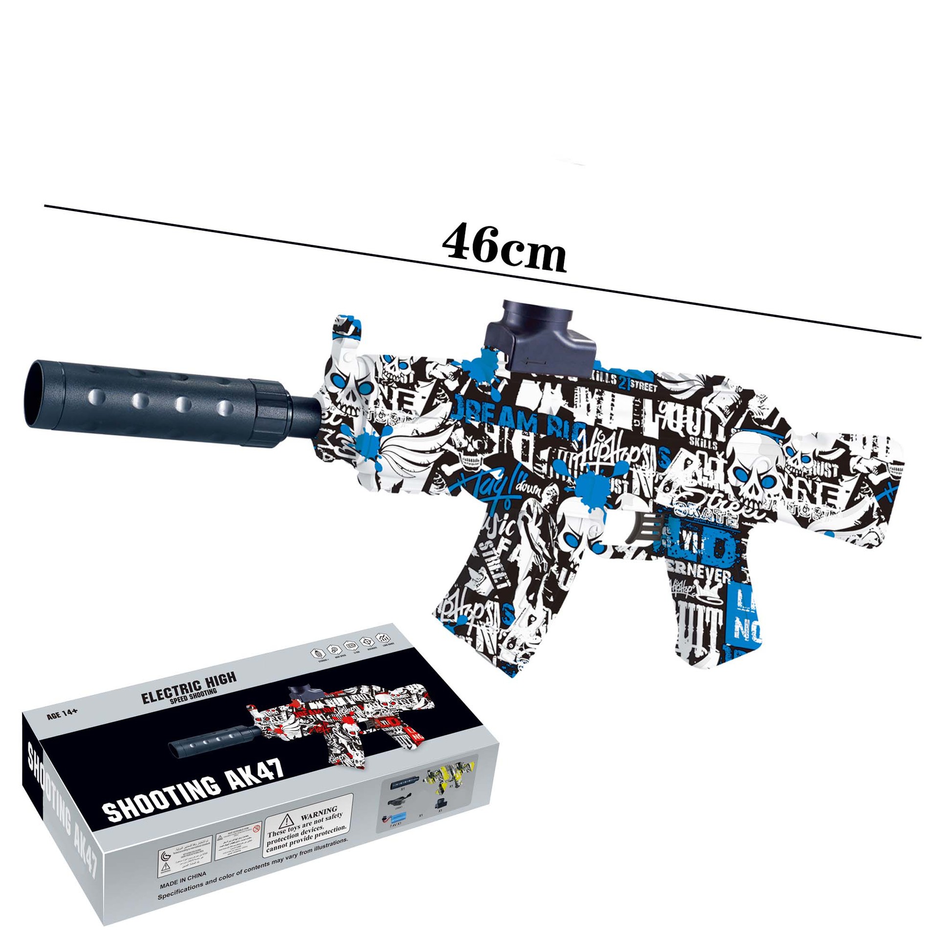 AK-Skull Blue [Caja de color en inglés de 7,4 V]