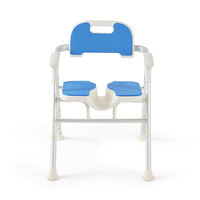 Chaise de douche minimaliste en aluminium robuste YR-6502, dossier réglable, accoudoirs pliables, portable, 250 kg, antidérapante, pour personnes âgées, salle de bain