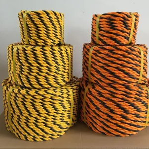 pp pe单3股绳黄色黄色黑色绳标线绳