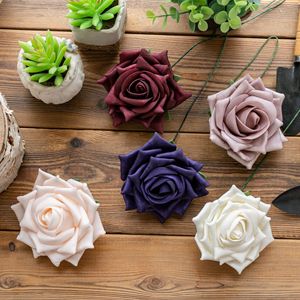 Roses sauvages artificielles de printemps, fleurs en plastique à branche unique pour la décoration de mariage, artisanat, bouquets transfrontaliers faits à la main - Product Image 1