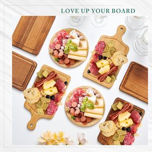 Planche à <span class=keywords><strong>charcuterie</strong></span> en bois d'acacia avec ensemble de couteaux pour apéritifs, <span class=keywords><strong>plateau</strong></span> à <span class=keywords><strong>fromage</strong></span> en bambou de grande taille avec outils à <span class=keywords><strong>fromage</strong></span> - Product Image 6