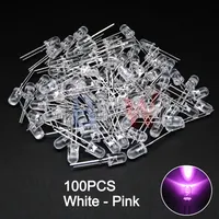 Kit assorti de diodes LED SX 5mm F5 (blanc, vert, rouge, bleu, jaune, Orange, rose, violet, blanc chaud), 100 pièces/lot, bricolage