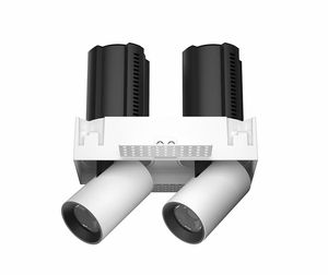 <span class=keywords><strong>Spot</strong></span> encastré <span class=keywords><strong>double</strong></span> sans cadre 20W orientable, éclairage elliptique vers le haut et vers le bas, 2400lm - Product Image 1
