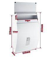 Boîte aux lettres moderne autoportante en acier inoxydable, à encastrer, étanche, avec revêtement en poudre, antivol, antirouille, grande capacité
