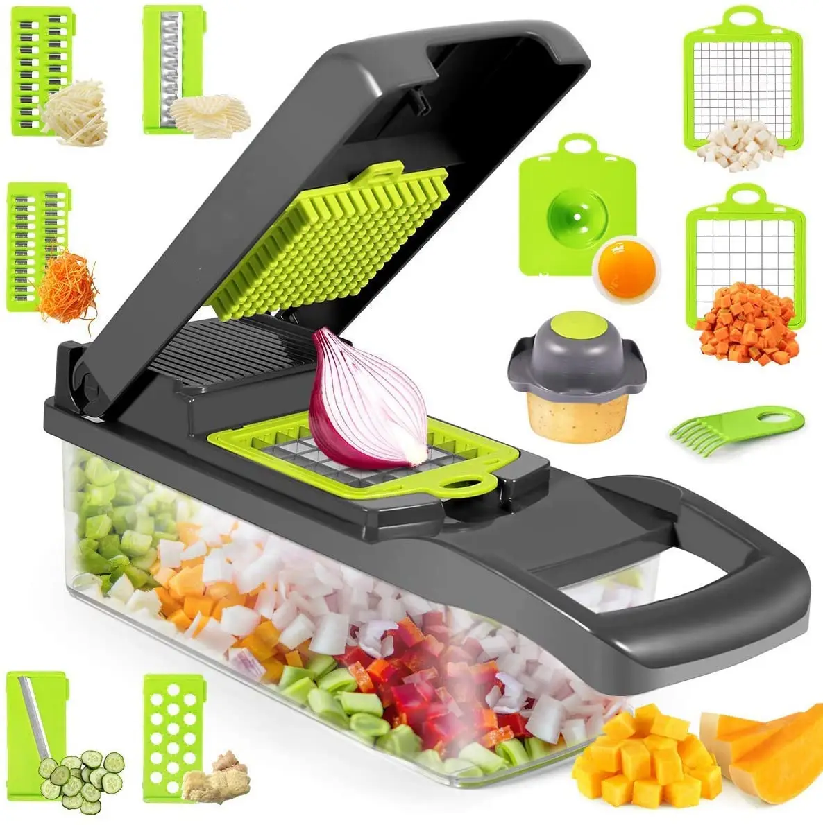 Slicer amazon hot sale new factory directly multifunction kitchen accessories 12 in 1 hand held vegetable chopper