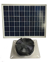 Évent de brique à énergie solaire 20W Max 250 CFM Boîtier en acier inoxydable résistant à la corrosion Alimenté par panneau solaire 20W