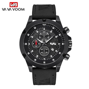 นาฬิกาโครโนกราฟผู้ชายขนาดใหญ่พิเศษ ขอบหน้าปัดแบบทาคีมิเตอร์ ประดับโรสโกลด์ หน้าปัดสีดำ - Product Image 1