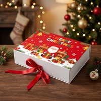 Boîte cadeau pliable haut de gamme pour vêtements, logo personnalisé, emballage magnétique de luxe pour Noël avec ruban