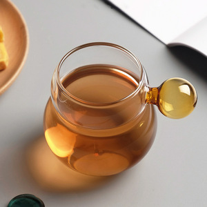 SNW couleur boule poignée <span class=keywords><strong>verre</strong></span> tasse à paroi unique <span class=keywords><strong>verre</strong></span> borosilicaté <span class=keywords><strong>en</strong></span> forme de poire laiteux tasse à thé ménage Latte tasse à café - Product Image 2