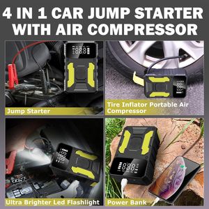 Avviatore d'Emergenza <span class=keywords><strong>per</strong></span> Auto 2000A con Compressore d'Aria, <span class=keywords><strong>Booster</strong></span> <span class=keywords><strong>Batteria</strong></span> Portatile con Pompa d'Aria, Avviatore con Gonfiatore Pneumatici - Product Image 6
