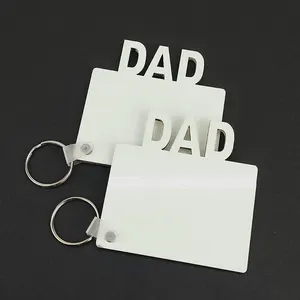 Porte-clés Sublimation pour papa, porte-clés MDF vierge, porte-clés en bois, cadeaux personnalisés pour père