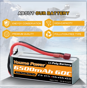 แบตเตอรี่ลิโพ Hrb 2S/3S/4S/6S 11.1V/14.8V/22.2V 3300mAh/4500mAh/5200mAh/6200mAh/6500mAh หัวเสียบ XT60 สำหรับรถบังคับวิทยุ เรือบังคับวิทยุ เจ้อเจียง - Product Image 5