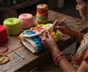 Rainbow <b>Braided</b> Handmade Purse Bohemian Stylish Pearl Two Straps Purse Cotton <b>Cord</b> Weaving for Women's Mini Bags - Product Image 5
