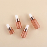 Flacon compte-gouttes de luxe en verre or rose 1ml 2ml 3ml 5ml avec bouchon à vis sérigraphié et capuchon anneau nid d'abeille