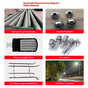 Poste de Alumbrado Público de Acero de Doble Brazo con Interruptor Inteligente con Control por Aplicación, Garantía de 10 Años para Uso en Carreteras - Product Image 3