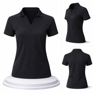 Polo Deportivo para Mujer, Corte Ajustado, Manga Corta, Secado Rápido, Transpirable, para Golf y Actividades Deportivas - Product Image 1
