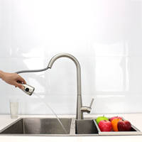 Robinet de cuisine moderne à poser sur comptoir, extractible, sans plomb, en acier inoxydable 304, avec filtre à eau chaude et froide