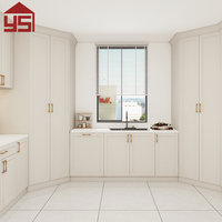 Ensemble d'armoires de cuisine haut de gamme en MDF laqué blanc pur, style campagne française, portes Shaker pour la maison