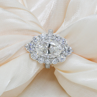 Paston Bijoux Personnalisé 10x12MM 6CT Ovale Moissanite Anneau Grande Taille Moissanite Anneau 925 Sterling Silver Femmes Anneaux